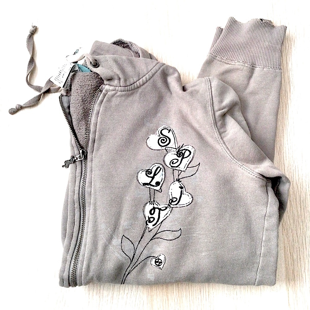 Split Destructed Zip-Up Hoodie